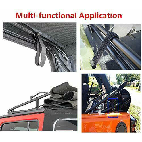 4pcs Soft Top Roll-up Rear Window Sunride Strap Kit Fit for Jeep Wrangler JL JK