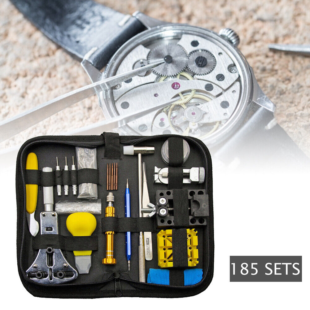 185pcs Watches Repairing Tool Kit Watch Case Cover Opener w/Carrying Case