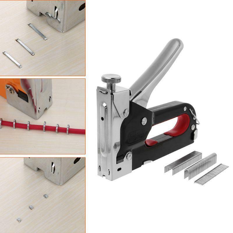 3 Way Manual Heavy Duty Stapler Staple Gun Nailer Tacker With Staples Nails Set