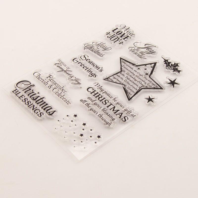 Christmas Star Silicone Clear Stamp Handmade Card Albums Crafts Supplies Present