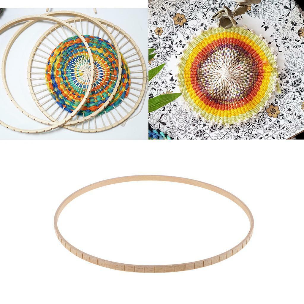 Round Wooden Knitting Loom  Weaving Tool for Handmade Wall Hanging