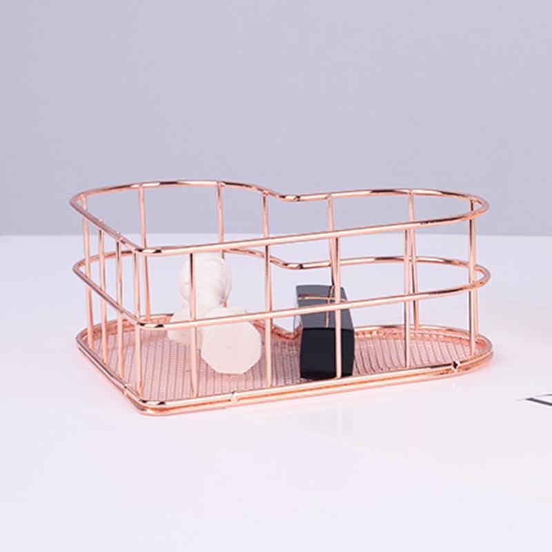 Heart Shape Makeup Storage Tray Cosmetic Organizer Holder Jewelry Display Tray