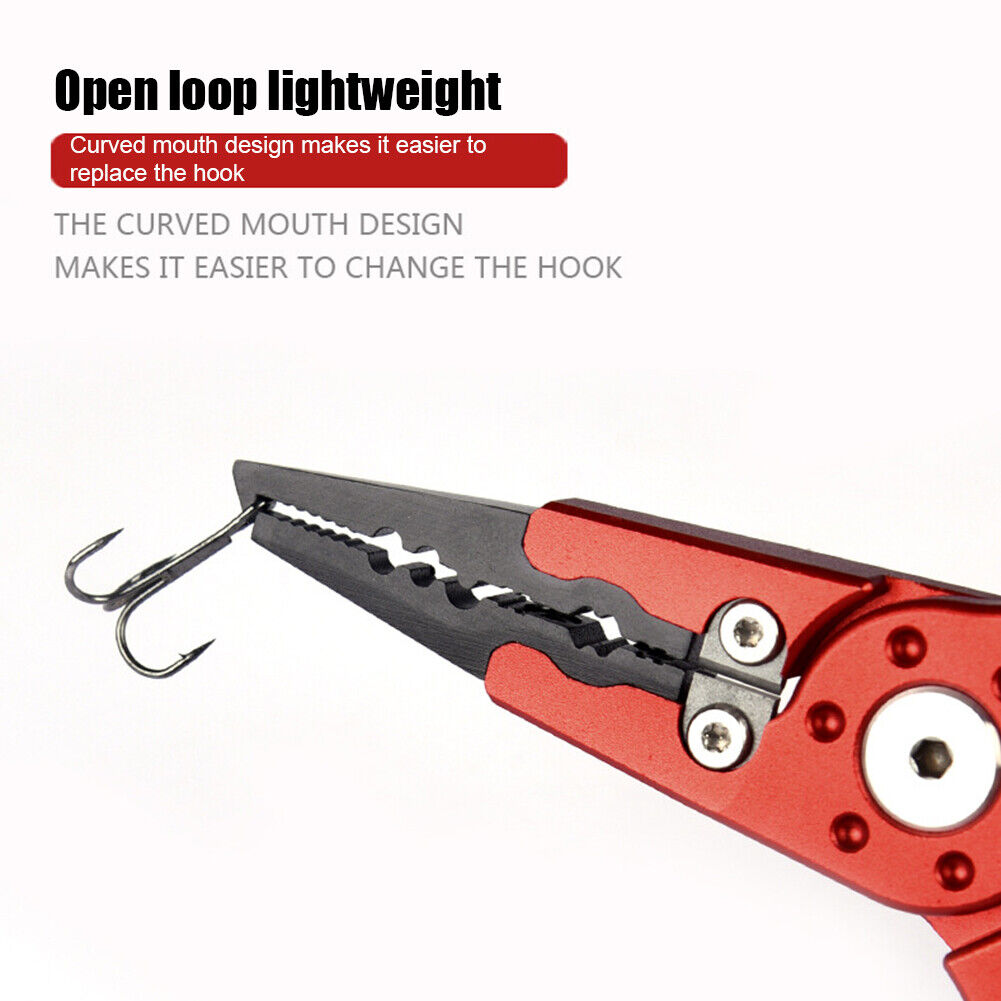 Outdoor Spring Fishing Lures Pliers Fish Hook Remover Line Cutter (Red)