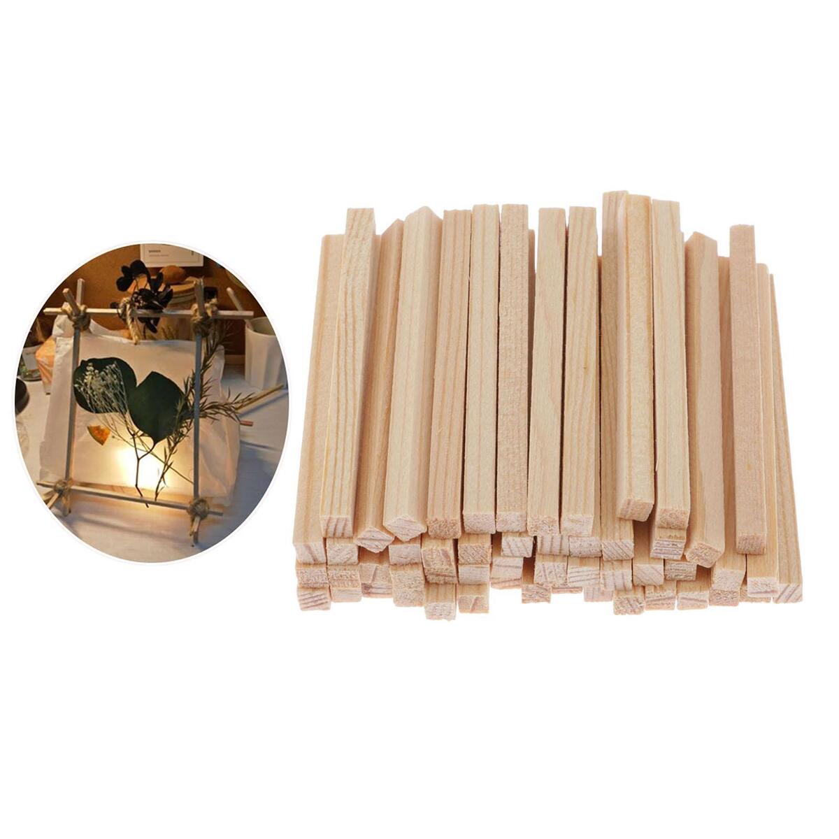 100 * Unfinished Wooden Sticks  Rod Poles Unpainted