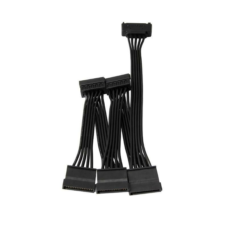 15 Pin Sata Power Splitter Adapter Cable 1 Male Sata to 5 Female Hard Disk Cord