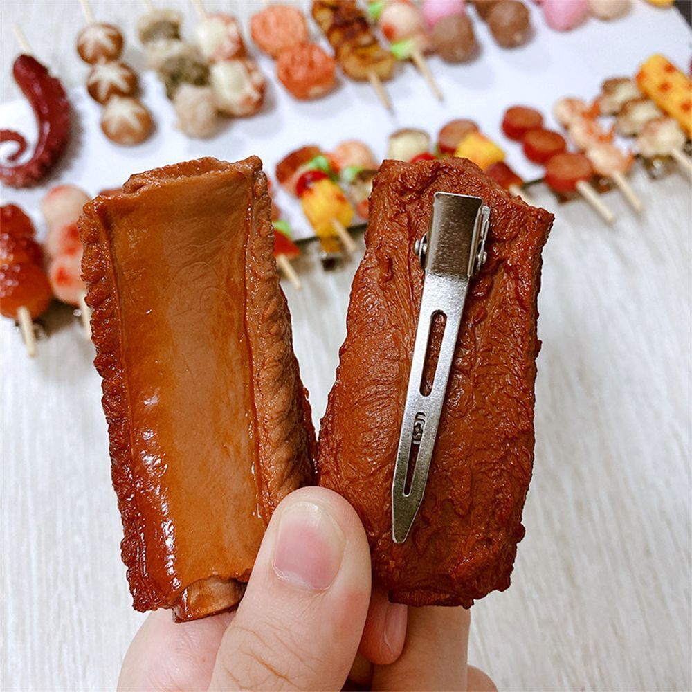 Simulation Food Hair Clip Exaggerated Braised Ribs Hairpins Hair Accessories
