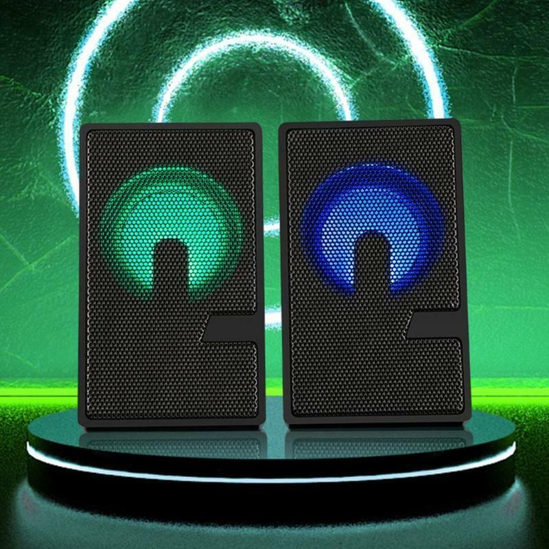 Speaker Small Kits Connect with Headphones Laptop PC RGB Colorful Lights