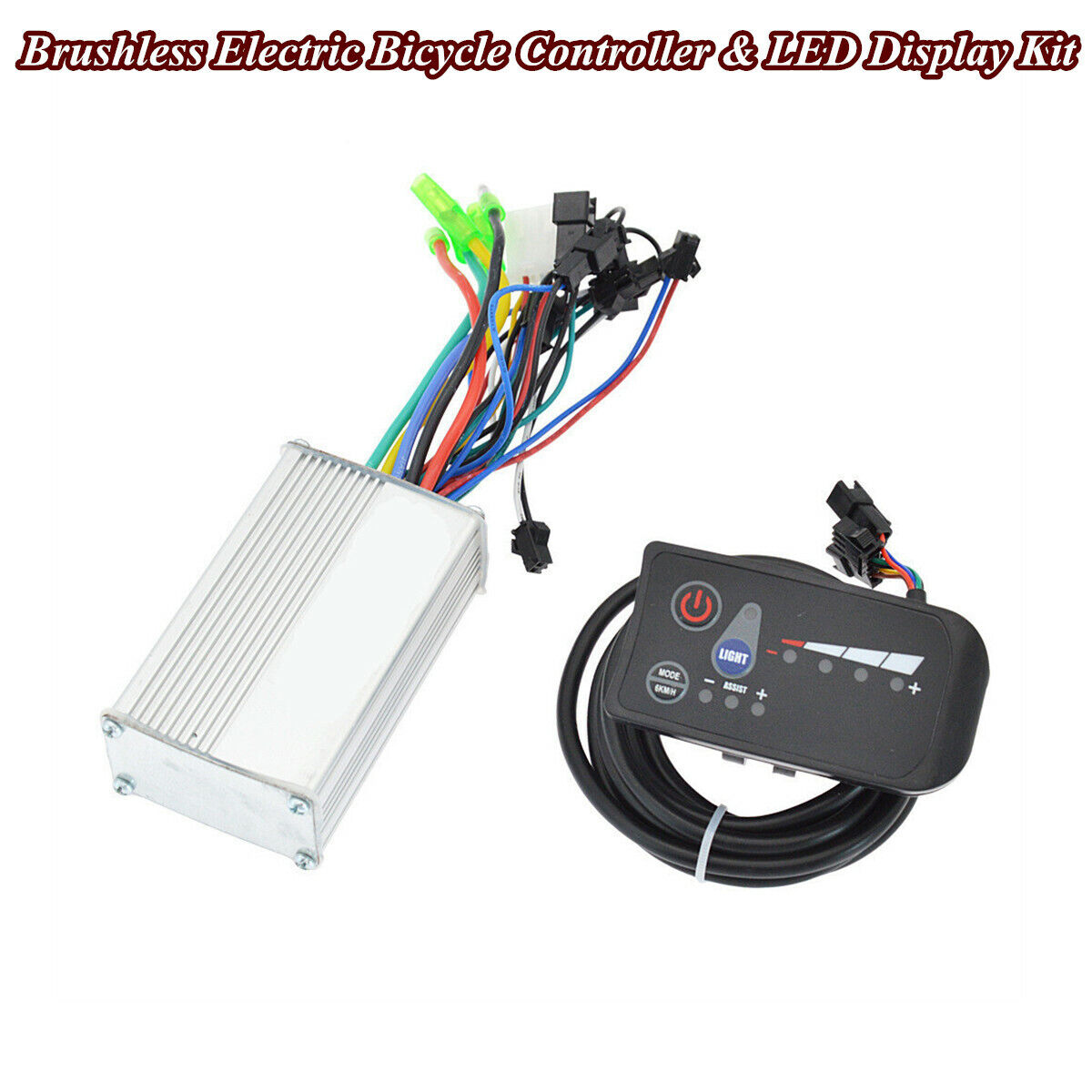Waterproof 36V Electric Bicycle E-bike Controller Brushless Type LED Display Kit