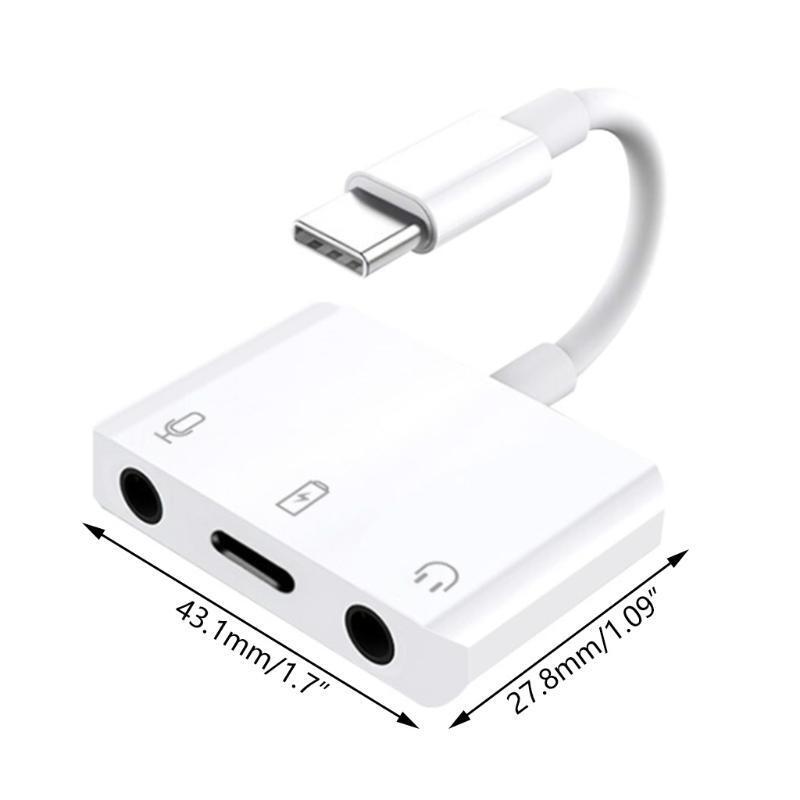 Stereo Mic Speaker Headset Audio Jack 3.5mm Cable Adapter Type-C Sound Card