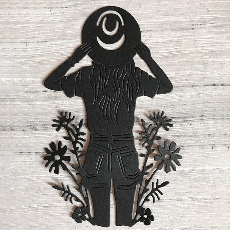 Daisy Girl Back View Carbon Steel Cutting Dies DIY Scrapbooking Photo Album