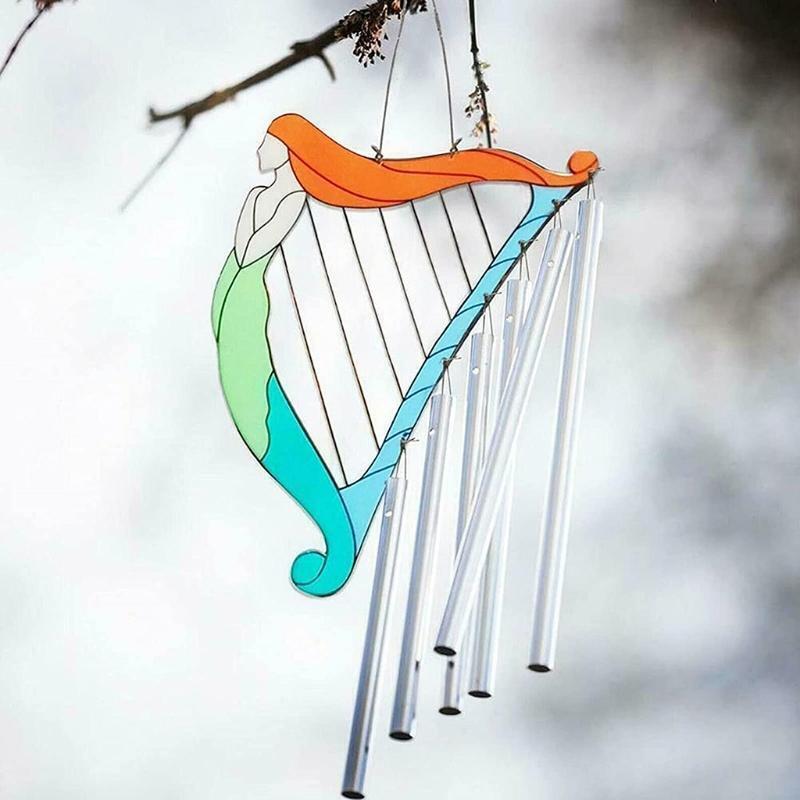 Beauty Girl Harp Multi-Tubes Wind Chimes for Outside Decoration Tuned Elegant