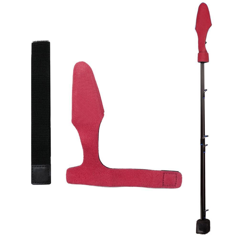 2pcs Fishing Rod Covers Pole Glove Protector+Tie Wrapping Band Belt (Red)