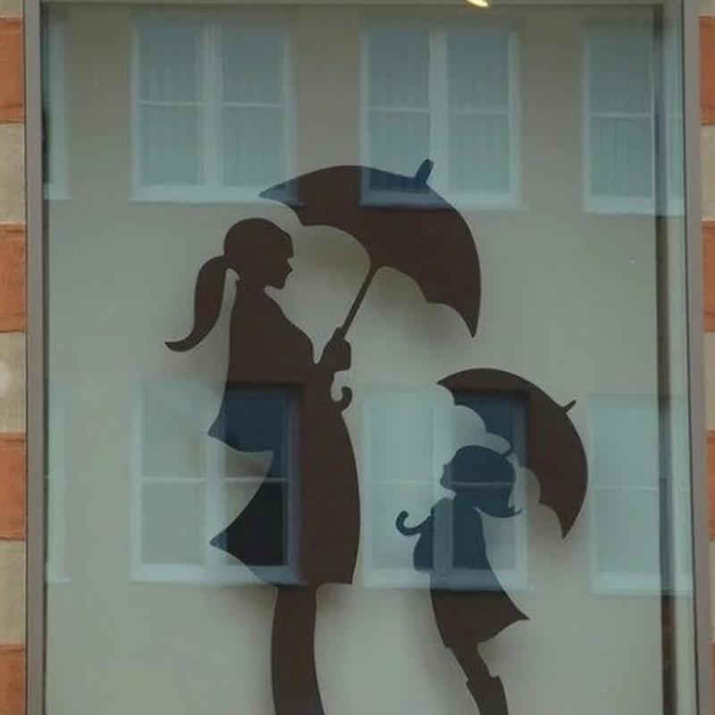 Mother and Daughter with Umbrella Cutting Dies Stencil DIY Scrapbooking Template
