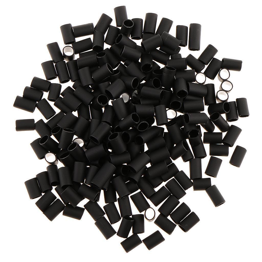 200 Pieces Heat Shrink Tube Micro Rings Link For I tip Hair Extension Black