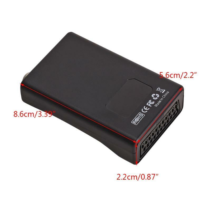 SCART to RF Video Converter Adapter Supports RF67.25Mhz 61.25Mhz Output