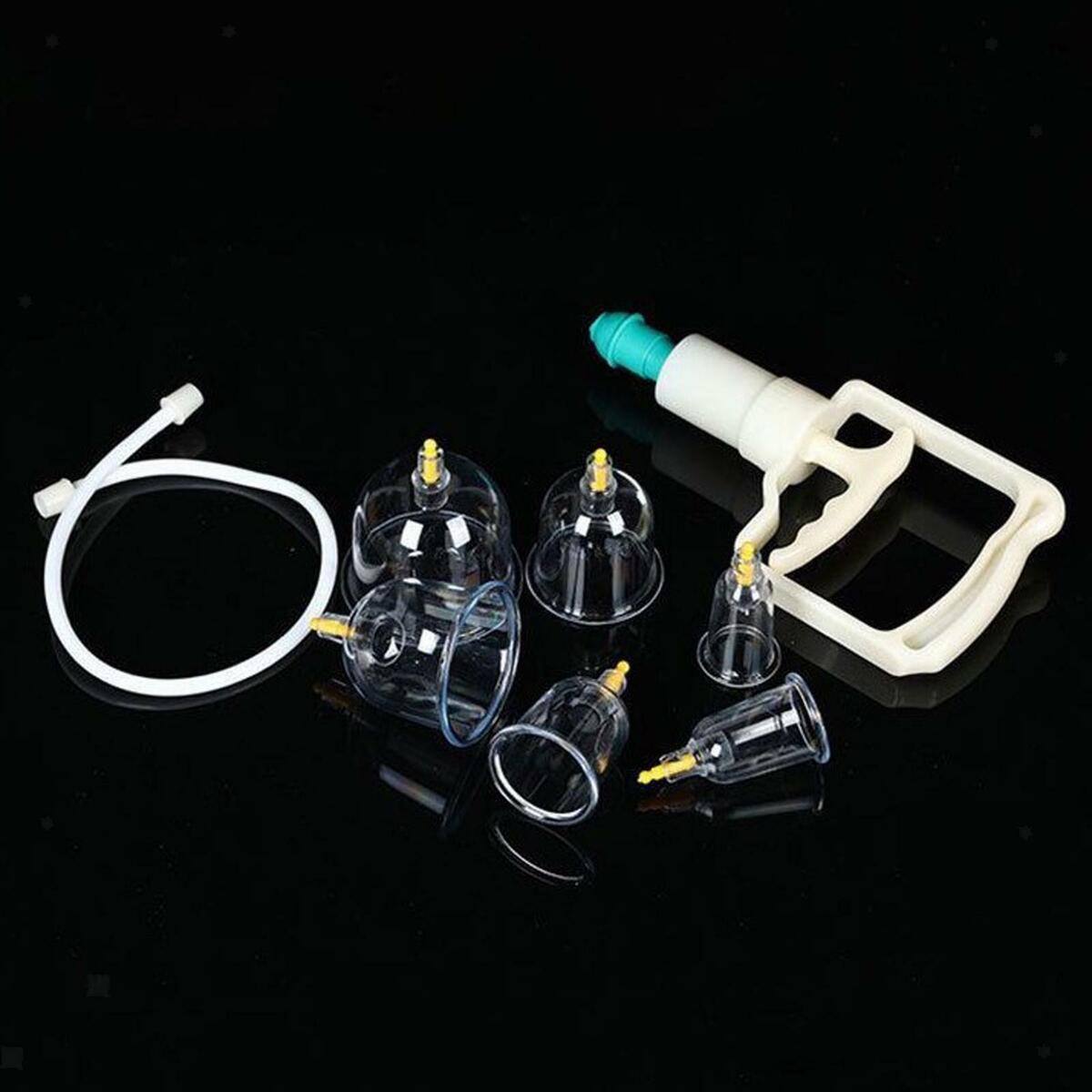 24Pcs Cups Cupping Acupuncture Massage Cup Kit Suction Pumps  Plastic
