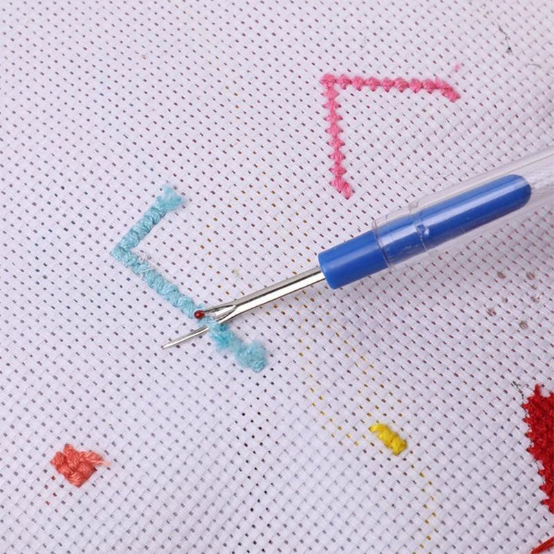 Big Eye Stitching Needles Finger Protectors Thread Cutters Sewing Craft Kit