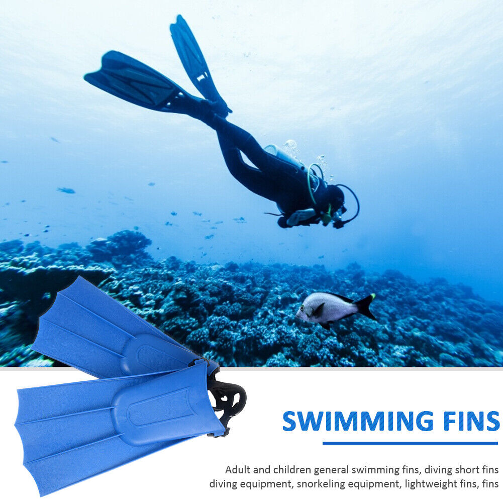 Blue Snorkeling Foot Flippers Child Short Ultra Light Swimming Fins (40-44)