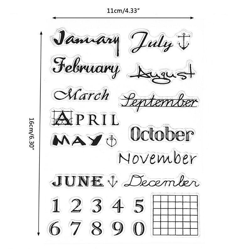 Month Number Clear Silicone Stamp for DIY Journaling Card Diary Embellishments