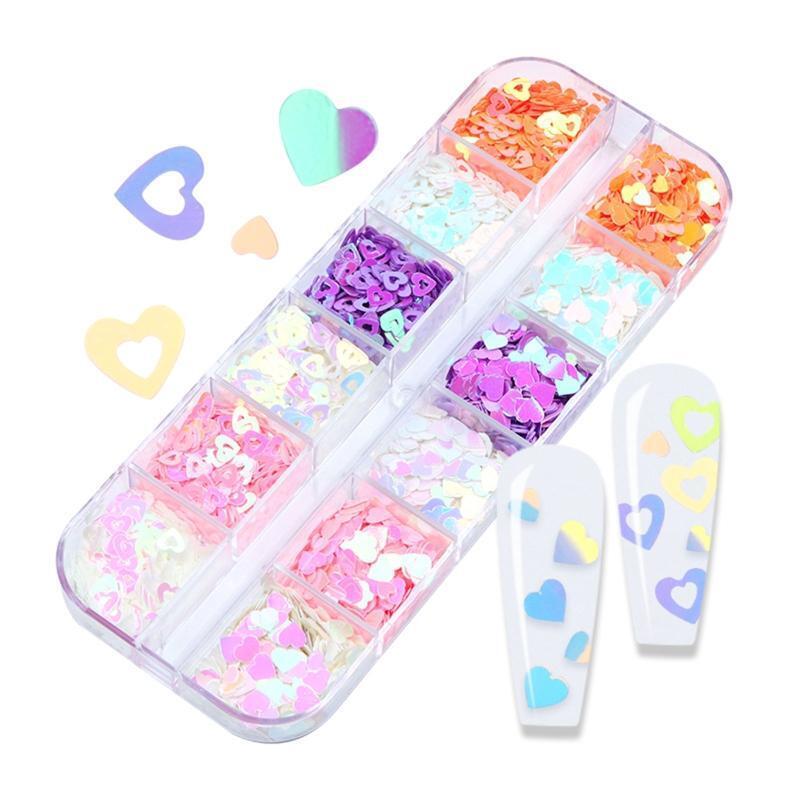 Valentine's Day Nail Art Glitter Sequin Nail Paillette Flake Decor Manicure Tool
