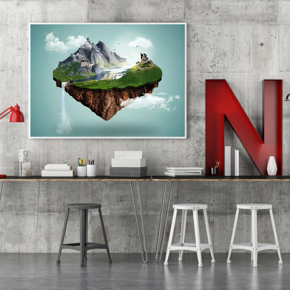 DIY 5D Diamond Painting Full Square Mosaic Aerial Landscape House Pictures