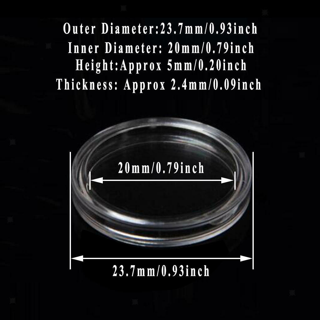 200Pcs Round Commemorative   s Protective Case Boxes 20/25mm