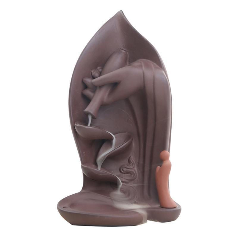 Backflow Incense Burner for Home Bedroom Decoration Purple Clay Incense Burners