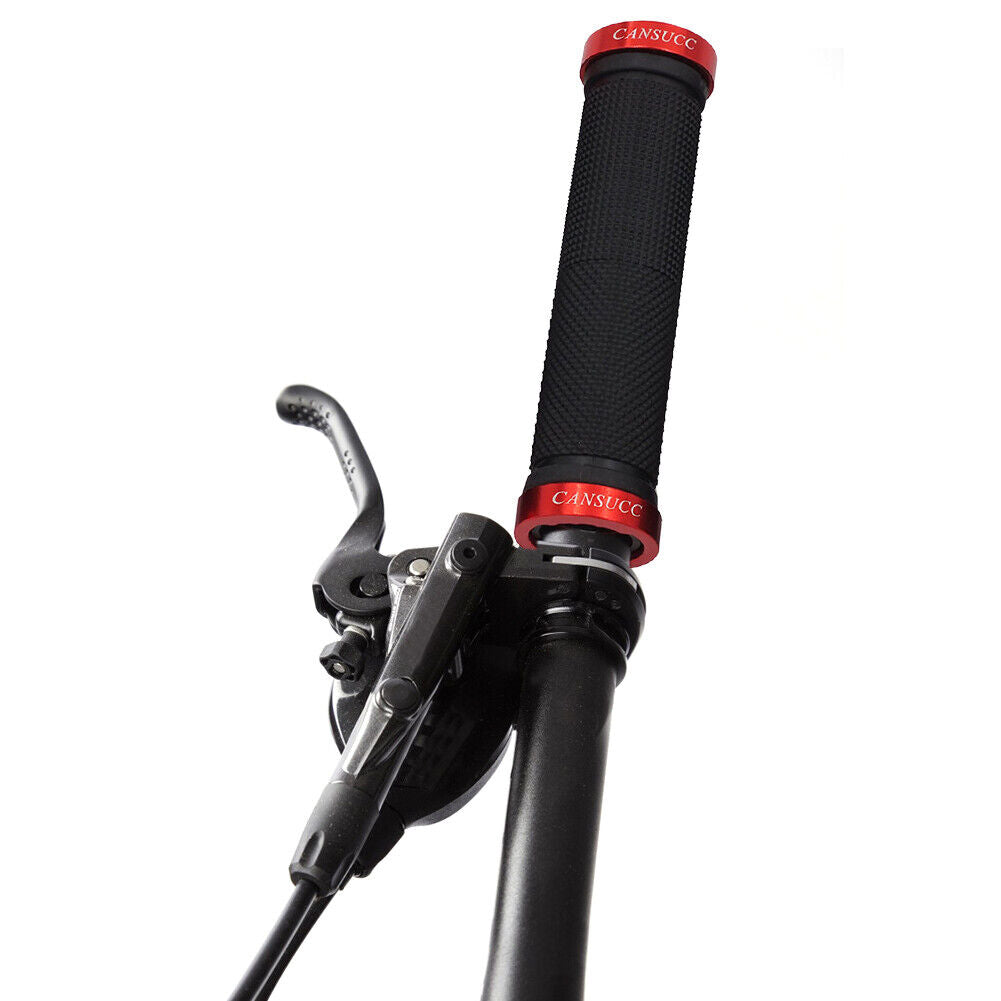 CANSUCC Rubber MTB Bike Handlebar Locking Cover w/ Plug Grip Covers (Red)