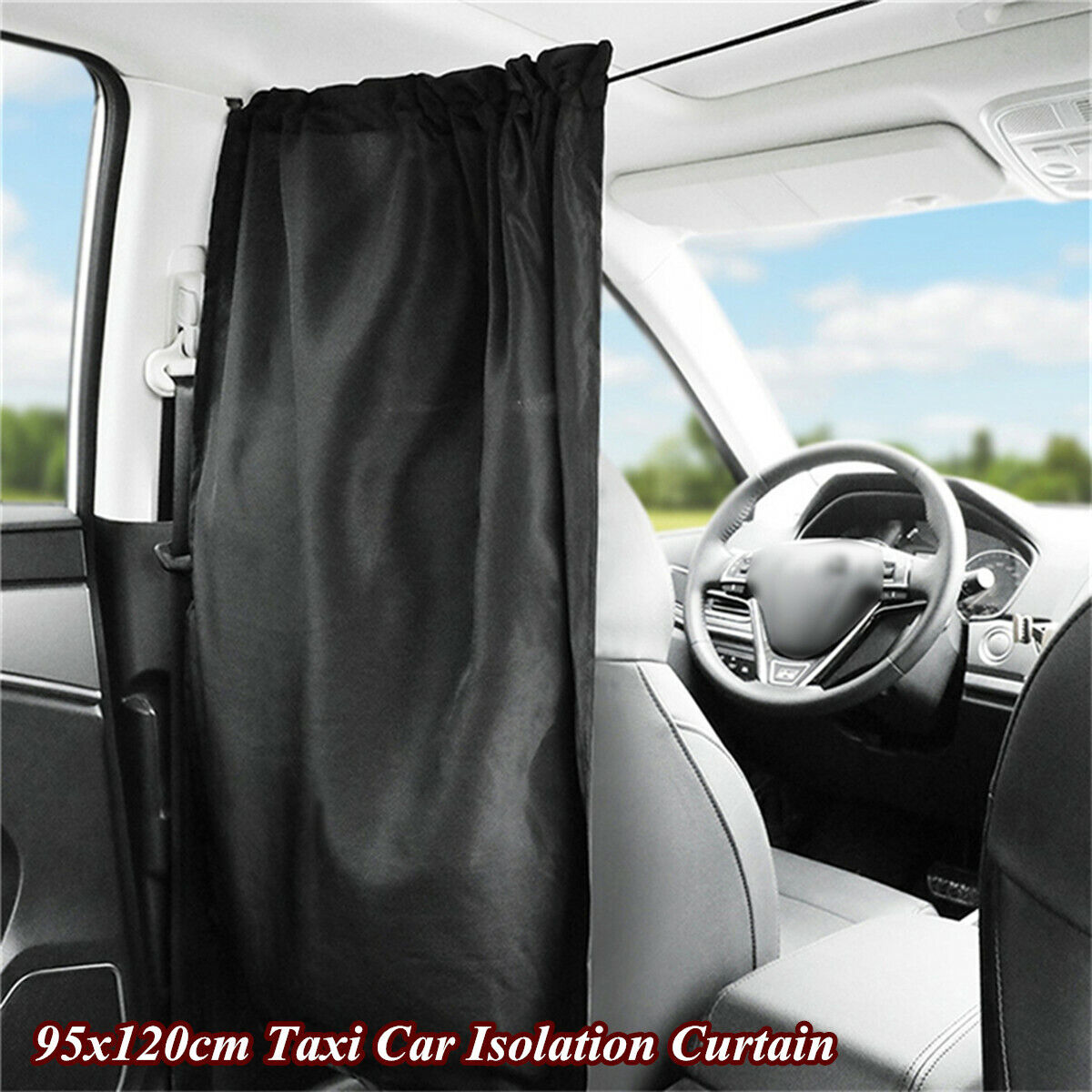 2x Car Front Rear Isolation Curtain Partition Protector Privacy Curtain 95x120cm