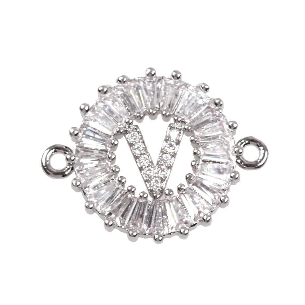 Zircon 26 Letters Bracelet Fashion Chain Bracelets Lady Jewelry Gifts (V)