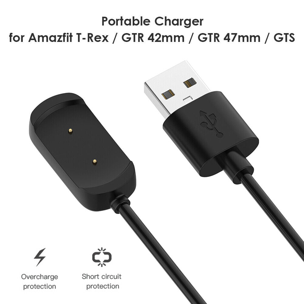 3.28ft USB Charger Cable for Amazfit T-Rex GTR 42mm 47mm GTS Smartwatch