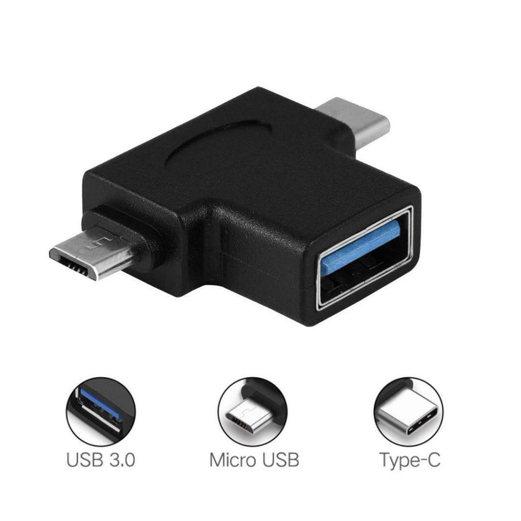 2 in 1 Type-C Micro-USB 3.0 USB-C Male Micro USB Male to OTG Adapter