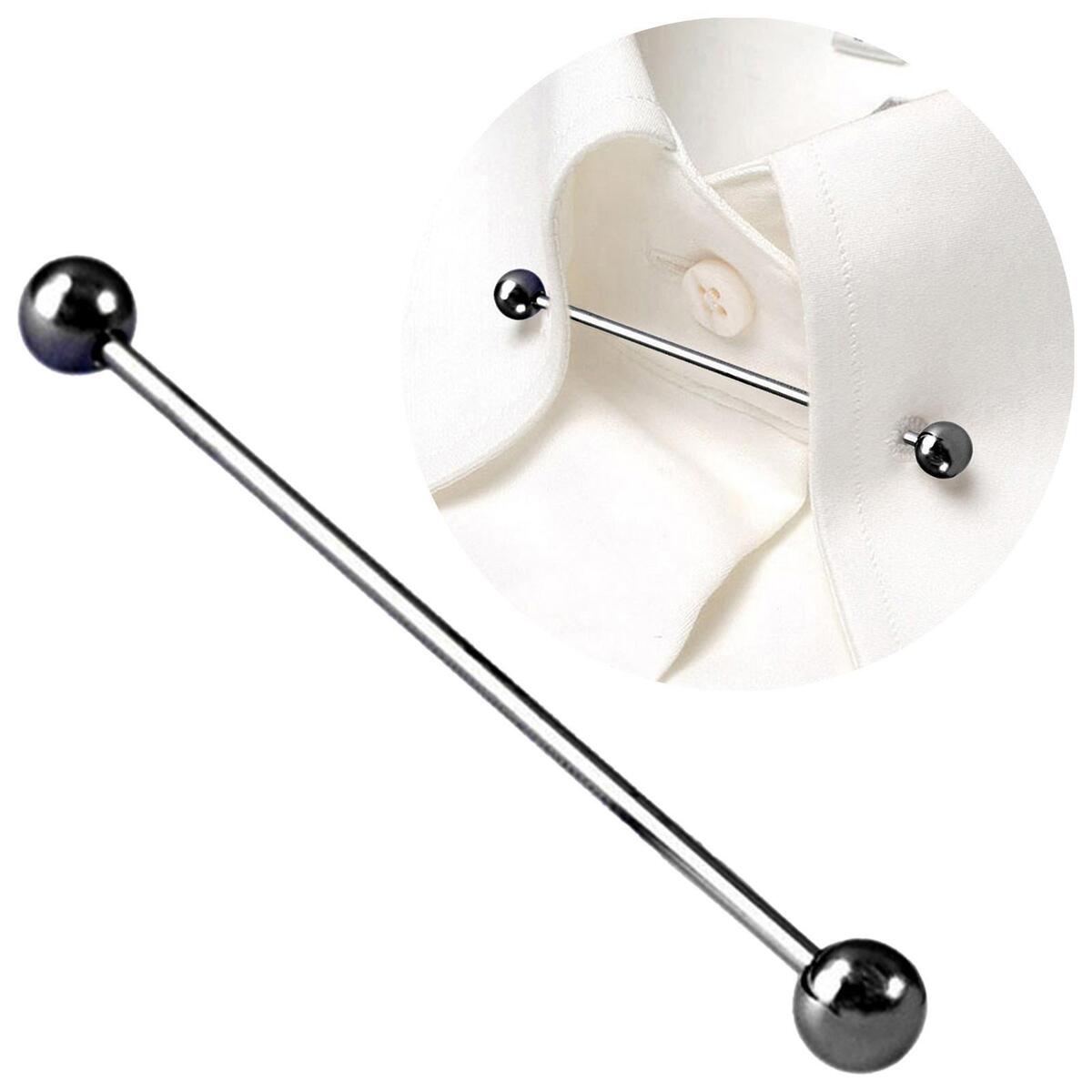 Shirt Collar Bar Pin for Men Copper Collar Tie Pin Durable 60mm for Business