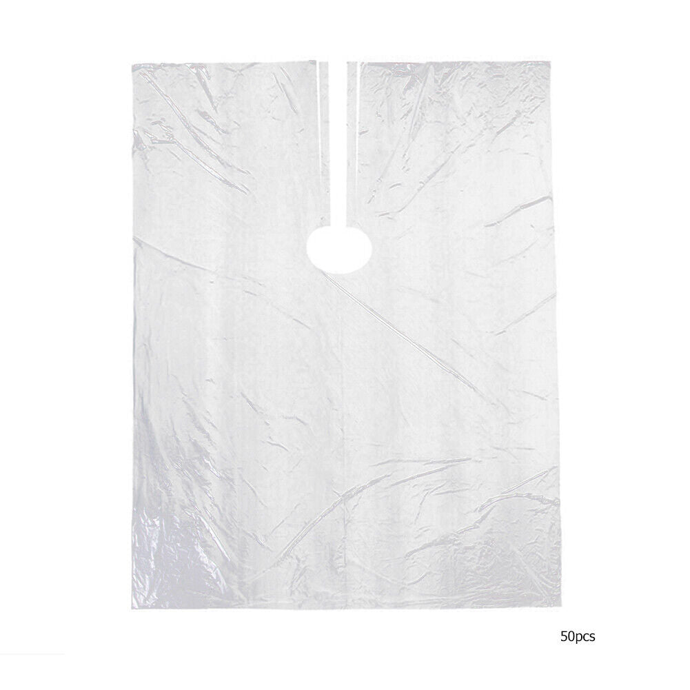 50pcs Waterproof Disposable Apron Salon Hair Cut Perm Dye Cape Gown Wrap