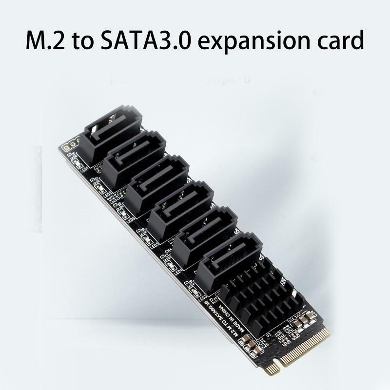 M.2 to Sata3.0 Adapter Card Converter Card with 6 Sata3.0 Ports ASM1166 Chipset