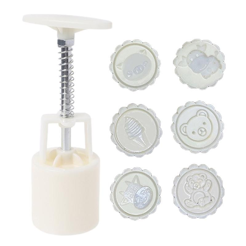 50g Mooncake Moulds Hand Pressure Gadgets Plastic Material Baking Accessories