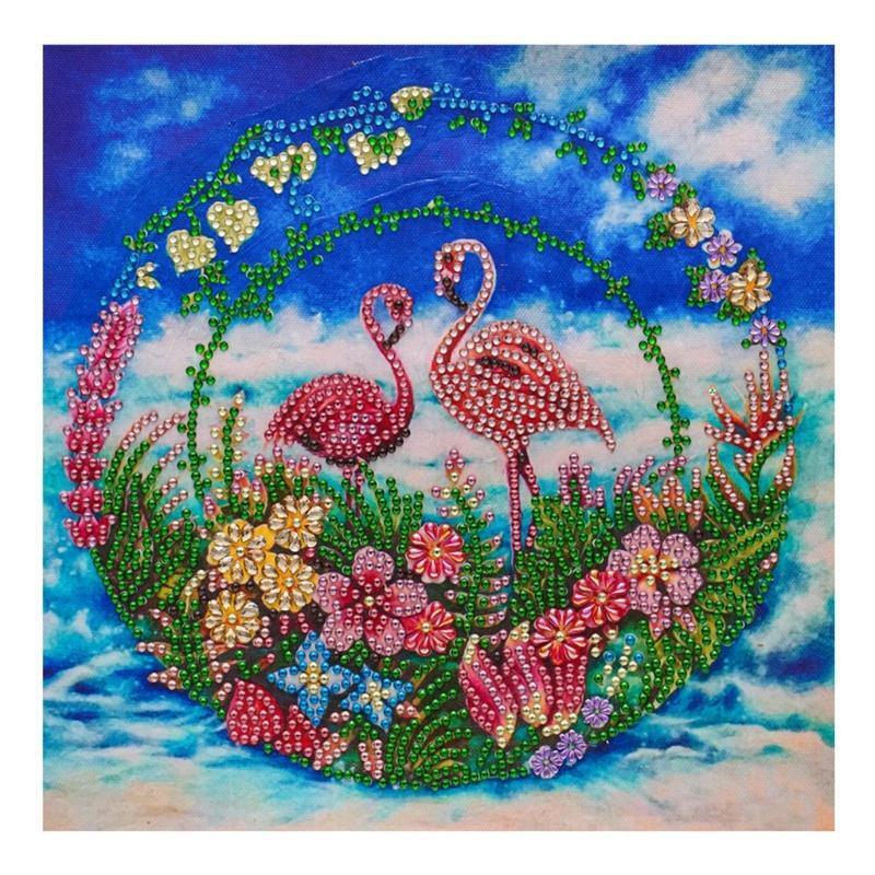 DIY Flamingos Painting Diamond Art Kit for Handmade Full Drill Diamond Hangings
