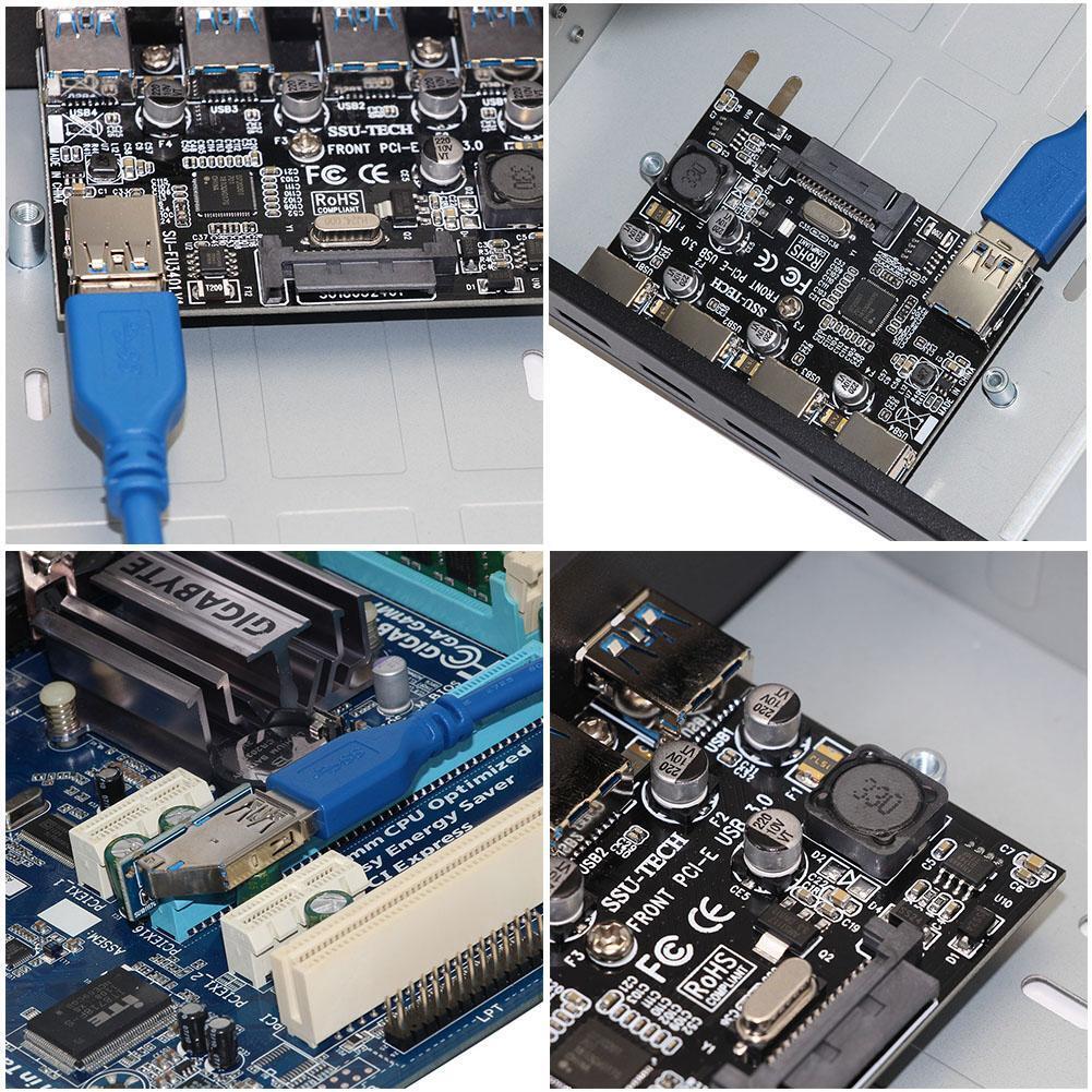 SSU FU3401 PCI-E to 4 Port USB 3.0 PCI Express Expansion Card for Desktop
