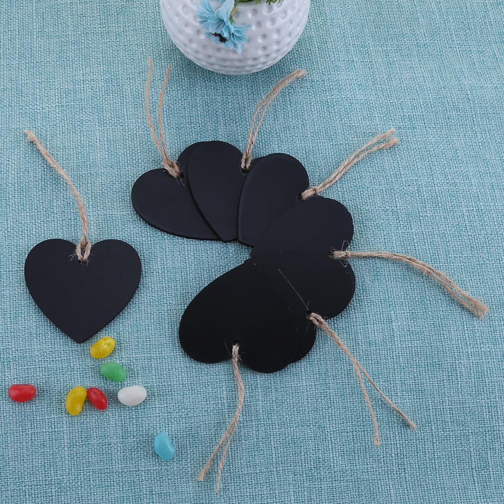 10pcs Mini Blackboard Pendant Wood DIY Double Side Home Furnishing Decor(1)