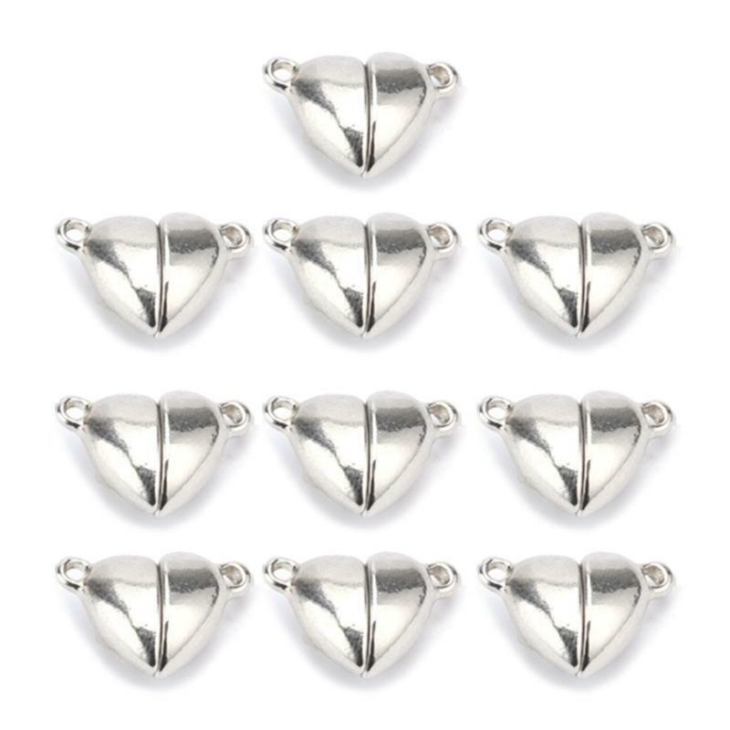 10pcs / Set Alloy Heart Magnet Jewelry Bracelet Magnet Buckle Accessories