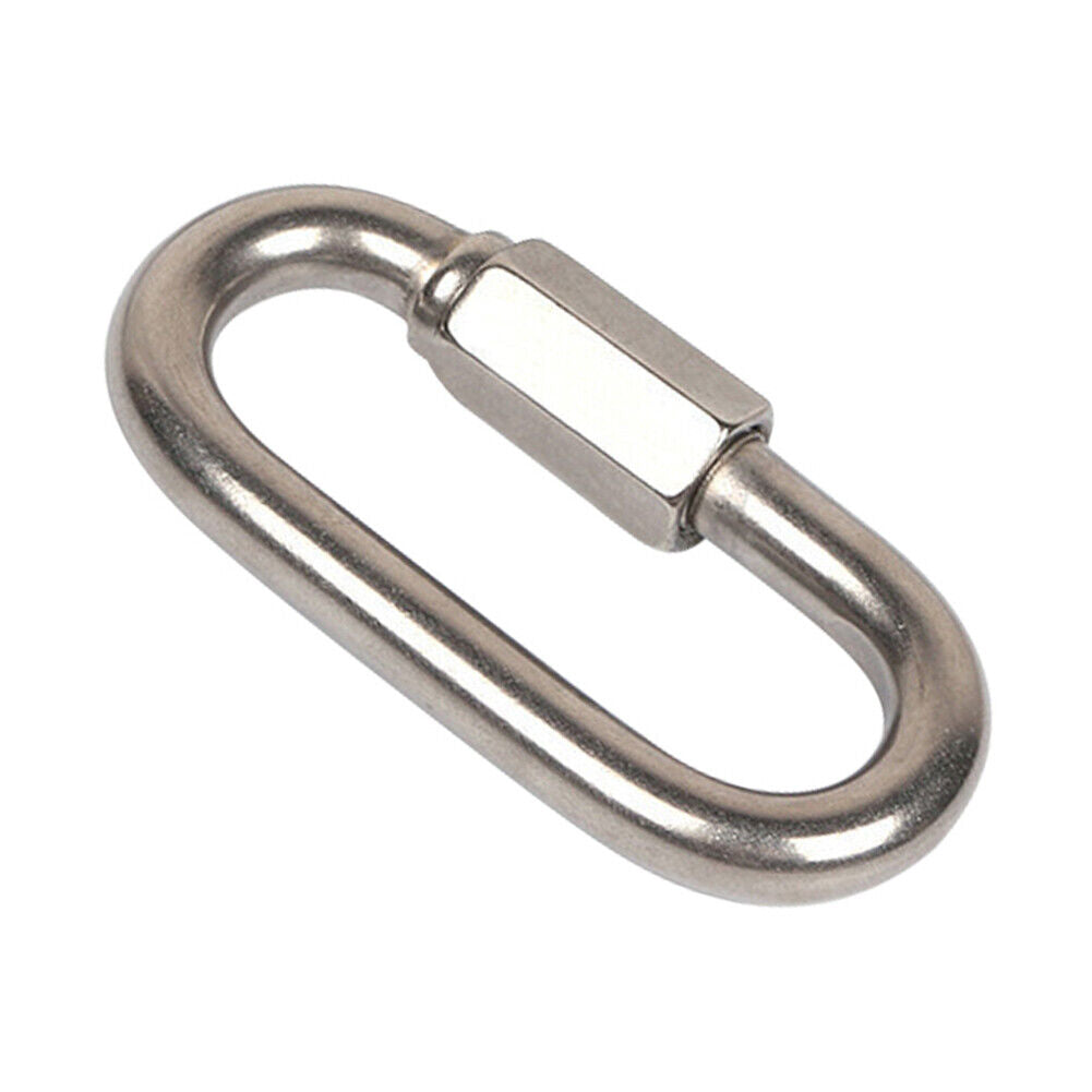 Stainless Steel Screw Lock Quick Links Chain Climbing Carabiner Hook (M8)
