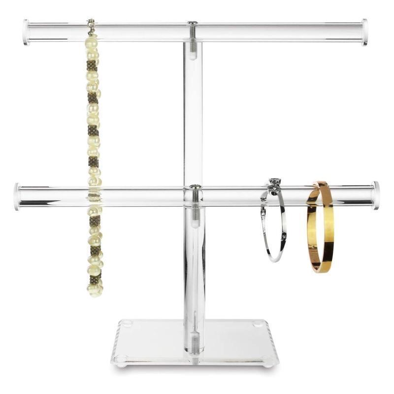 2 Tier T-Bar Jewelry Display Bracelet Display Holder Stand Display Organizer