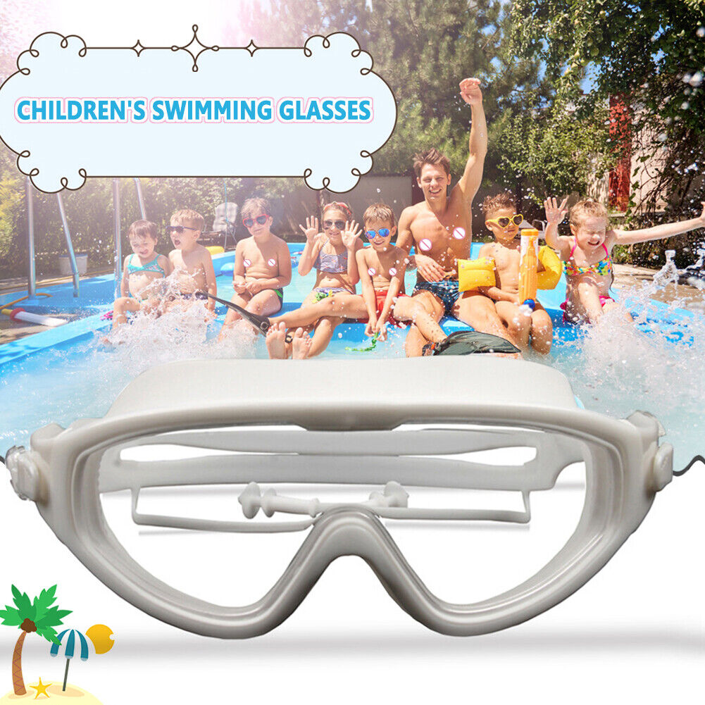Children Goggles Waterproof Anti-fog Swimming Snorkeling Glasses (White)