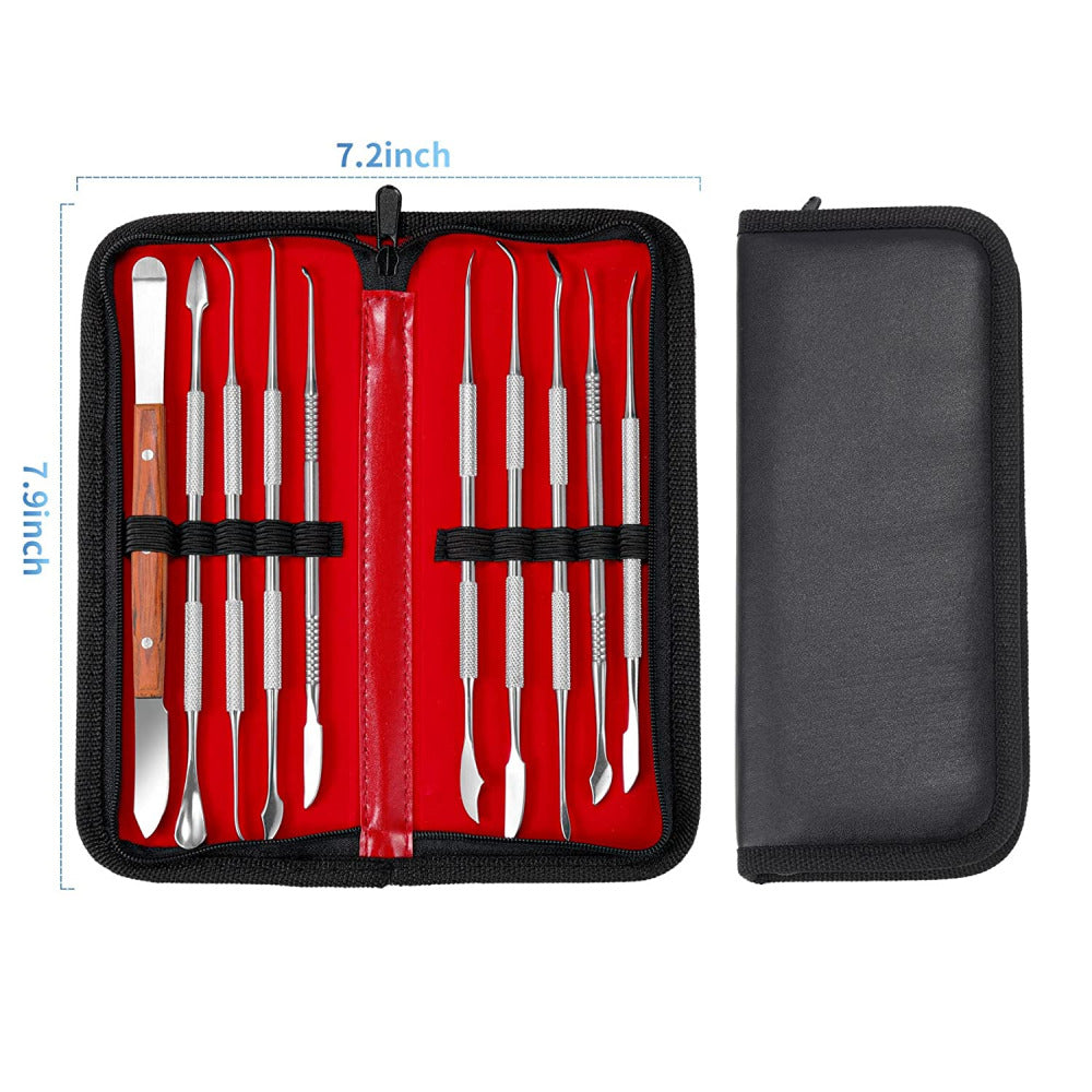 10 pieces dental stainles steel sculpture clay pottery carving wax tool set