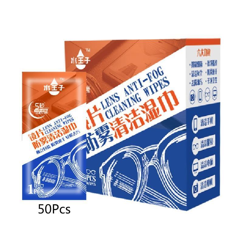 50PCS Disposable Glasses Wipe Len Cleaning Wipe Lens Wipe Pre-moistened Anti Fog