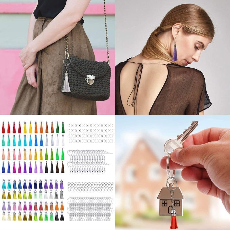 Tassel Jewelry Set Contains Tassels Earring Hooks Earring Keychain and Jump Ring