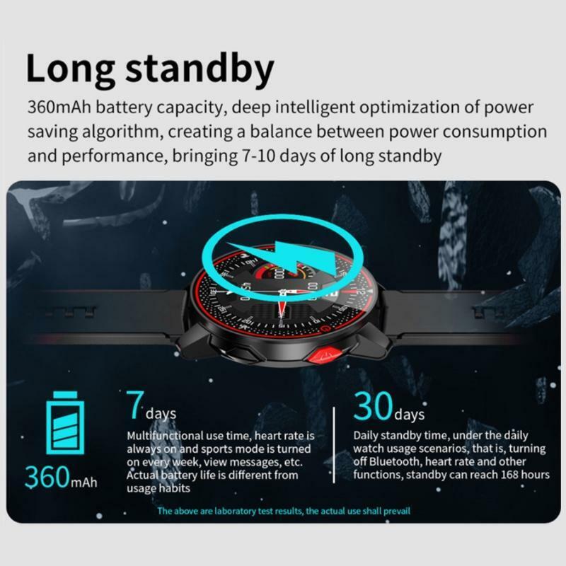 R18 Smart Watch IP68 Waterproof Sport Fitness Tracker Heart Rate Monitor Men Red