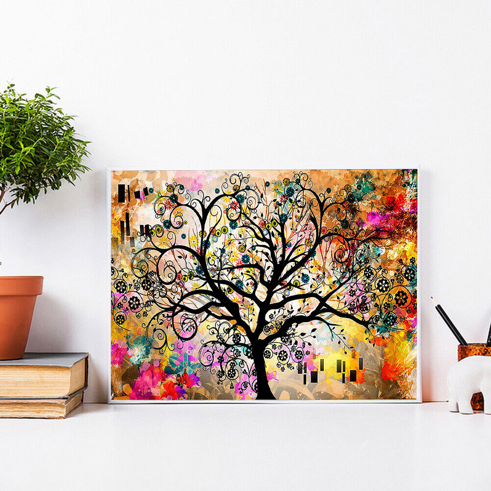 5D DIY Diamond Painting Color Tree Full Round Drill Art Picture Rhinestone