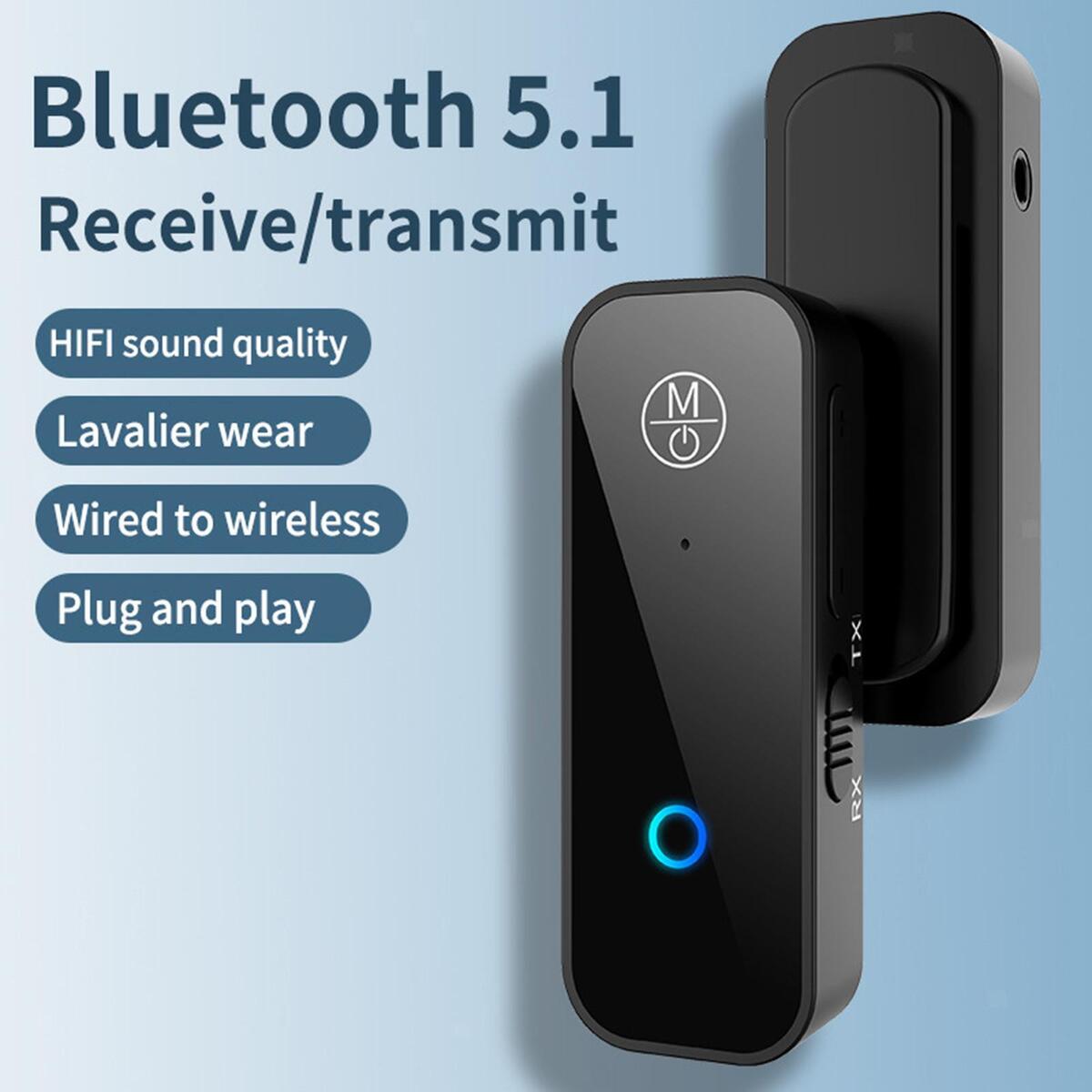 2 in 1 5.0 Adapter 3.5mm AUX Dongle Adapter, Transmitter Receiver Rechargeable