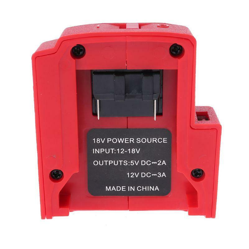 DC 12V USB Ports Battery  Charger Adapter Power Source for Milwaukee 49-24-2371